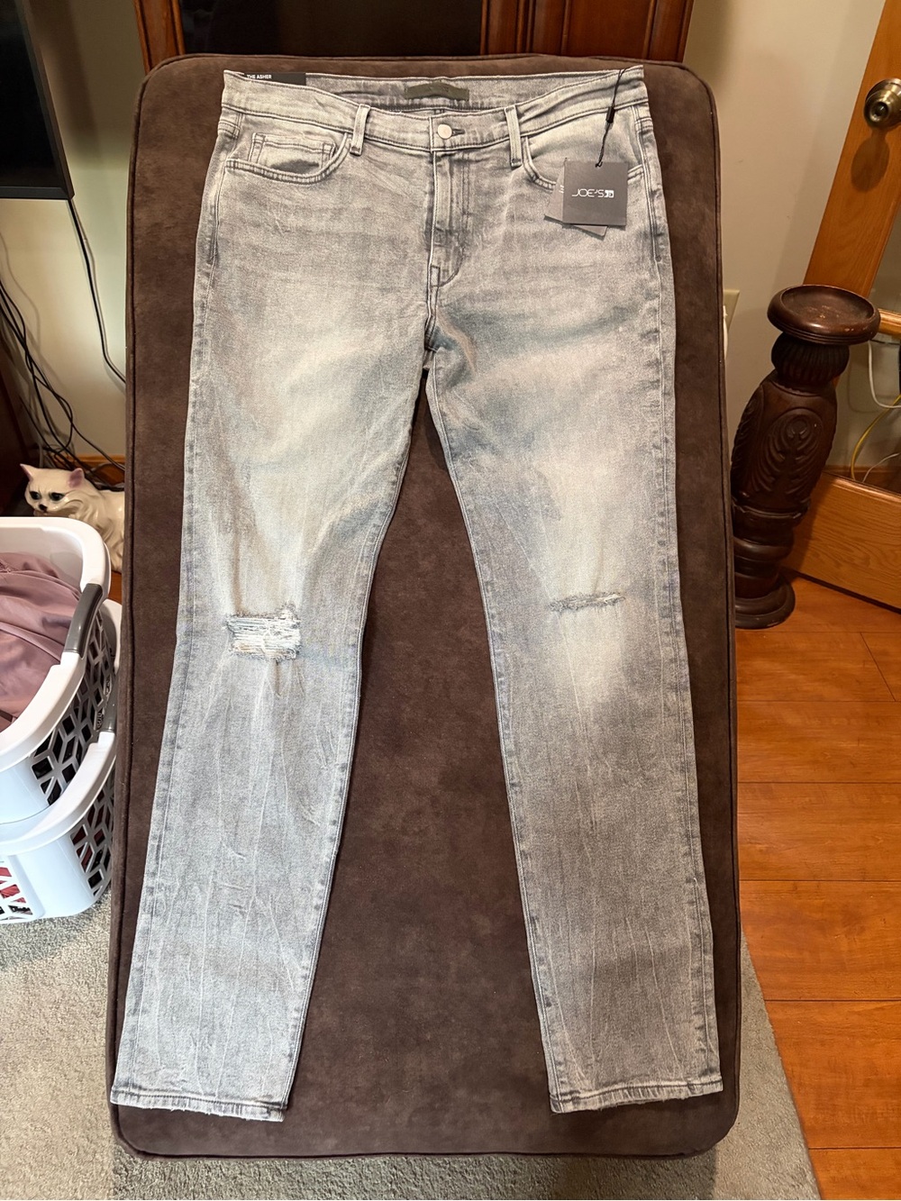 Joe's Jeans Men's Skinny Distressed Light Gray Wash